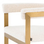 Dining Chair Clubhouse Brushed Brass Finish/Bouclé Cream
