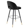 Bar Stool Cliff Roche Black Velvet Set of 2