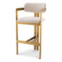 Bar Stool Donato Brushed Brass Finish/Bouclé Cream
