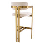 Bar Stool Donato Brushed Brass Finish/Bouclé Cream