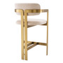 Counter Stool Donato Brushed Brass Finish/Bouclé Cream