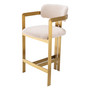 Counter Stool Donato Brushed Brass Finish/Bouclé Cream