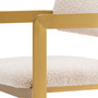 Counter Stool Donato Brushed Brass Finish/Bouclé Cream