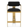 Counter Stool Donato Brushed Brass Finish/Bouclé Black