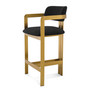 Counter Stool Donato Brushed Brass Finish/Bouclé Black