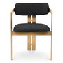 Dining Chair Donato Brushed Brass Finish/Bouclé Black