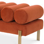 Bench OXLey Savona Orange Velvet/Brushed Brass Finish