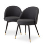 Dining Chair Cooper Faux Leather Grey Set of 2