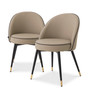 Dining Chair Cooper Faux Leather Beige Set of 2