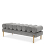 Bench OXLey Savona Light Grey Velvet/Brushed Brass Finish