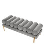 Bench OXLey Savona Light Grey Velvet/Brushed Brass Finish