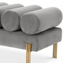 Bench OXLey Savona Light Grey Velvet/Brushed Brass Finish