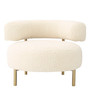 Chair Thompson Faux Shearling/Brushed Brass Finish