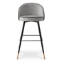 Bar Stool Cooper Roche Light Grey Velvet Set of 2