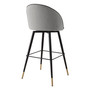Bar Stool Cooper Roche Light Grey Velvet Set of 2