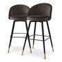 Bar Stool Cooper Roche Dark Grey Velvet Set of 2
