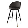 Bar Stool Cooper Roche Dark Grey Velvet Set of 2