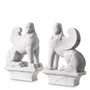 Object Sphinx White Marble Set of 2