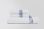 Madison Sheet Set -3 Rows of Embroidery Blue (1 Flat Sheet, 1 Fitted Sheet, 2 King Pillow Cases)