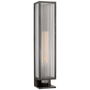York 24" Single Box Outdoor Sconce in Bronze with Clear Ribbed Glass