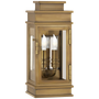 Linear Mini Wall Lantern in Antique-Burnished Brass with Clear Glass