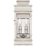 Linear Mini Wall Lantern in Polished Nickel with Clear Glass