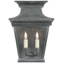 Elsinore Medium 3/4 Wall Lantern in Weathered Zinc with Clear Glass