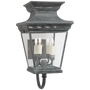 Elsinore Medium Bracket Lantern in Weathered Zinc with Clear Glass
