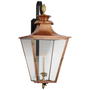 Albermarle Medium Bracketed Gas Wall Lantern in Soft Copper and Brass with Clear Glass