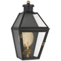 Stratford Small 3/4 Gas Wall Lantern in Matte Black with Clear Glass