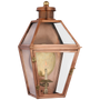 Stratford Small 3/4 Gas Wall Lantern in Soft Copper with Clear Glass
