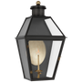 Stratford Medium 3/4 Gas Wall Lantern in Matte Black with Clear Glass
