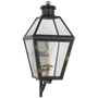 Stratford Small Bracketed Gas Wall Lantern in Matte Black with Clear Glass