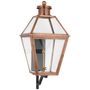 Stratford XL Bracketed Gas Wall Lantern in Soft Copper with Clear Glass