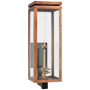 Fresno Medium Bracketed Gas Wall Lantern in Soft Copper with Clear Glass