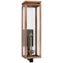 Fresno Large Bracketed Gas Wall Lantern in Soft Copper with Clear Glass