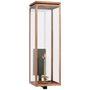 Fresno Grande Bracketed Gas Wall Lantern in Soft Copper with Clear Glass