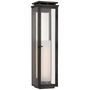 Cheshire Tall 3/4 Wall Lantern in Aged Iron with Clear Glass