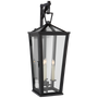 Darlana Medium Tall Bracketed Wall Lantern in Bronze with Clear Glass