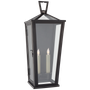 Darlana Medium Tall 3/4 Wall Lantern in Bronze with Clear Glass