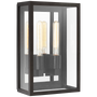 Fresno Medium 2-Light 3/4 Wall Lantern in Aged Iron with Clear Glass