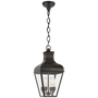 Fremont Small Hanging Lantern in French Rust with Clear Glass