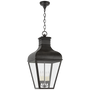 Fremont Large Hanging Lantern in French Rust with Clear Glass