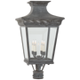 Elsinore Medium Post Lantern in Weathered Zinc with Clear Glass