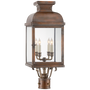 Suffork Post Lantern in Natural Copper with Clear Glass