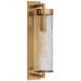 Liaison Large Bracketed Wall Sconce in Antique Burnished Brass with Crackle Glass