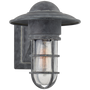 Marine Indoor/Outdoor Wall Light in Weathered Zinc with Seeded Glass