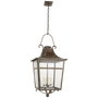 Carrington Large Lantern in Weathered Verdigris with Clear Glass