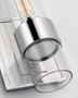 Presidio 14" Outdoor Sconce in Polished Nickel with Clear Glass