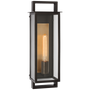 Halle Medium Narrow Wall Lantern in Aged Iron with Clear Glass